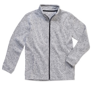 Stedman ST5850 - Men Active Knit Fleece Jacket Light Grey Melange
