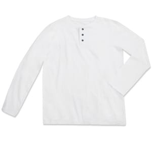 Stedman ST9460 - Shawn Long Sleeve Henley T-shirt White