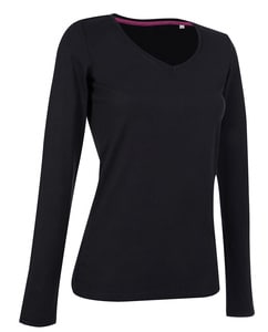 Stedman ST9720 - T-Shirt Claire Logn Sleeve V Neck Black Opal