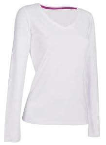 Stedman ST9720 - T-Shirt Claire Logn Sleeve V Neck White