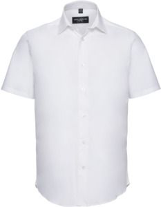 Russell Collection R947M - Easy Care Fitted Short Sleeve Shirt Mens White
