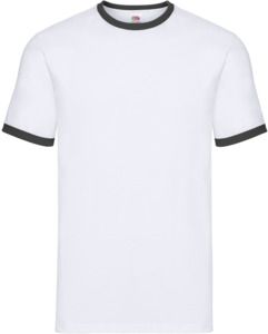 Fruit Of The Loom F61168 - Ringer Short Sleeve T-Shirt White/Black