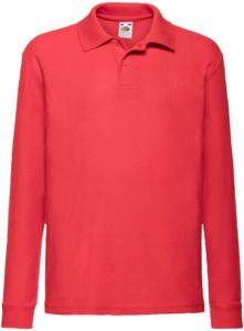 Fruit Of The Loom F63201 - Polo Long Sleeve 65/35 Kids Red
