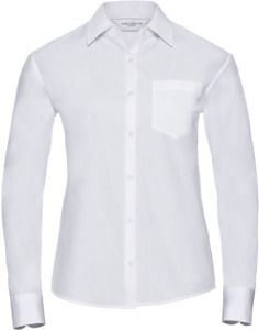 Russell Collection R936F - Poplin Easy Care Pure Cotton Long Sleeve Shirt Ladies