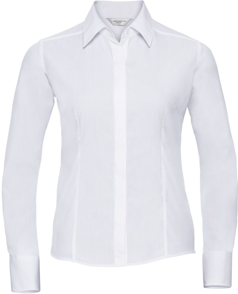 Russell Collection R924F - Poplin Easy Care Fitted Long Sleeve Shirt Ladies