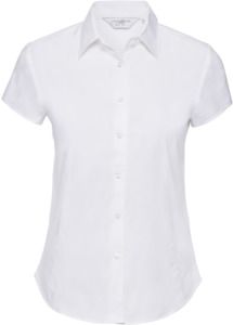 Russell Collection R947F - Easy Care Fitted Short Sleeve Shirt Ladies White