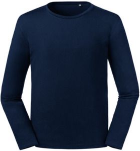 Russell Pure Organic R100M - Pure Organic Long Sleeve T-Shirt French Navy