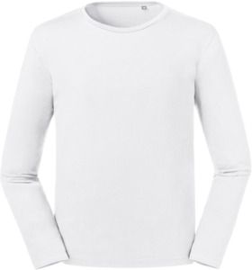 Russell Pure Organic R100M - Pure Organic Long Sleeve T-Shirt White